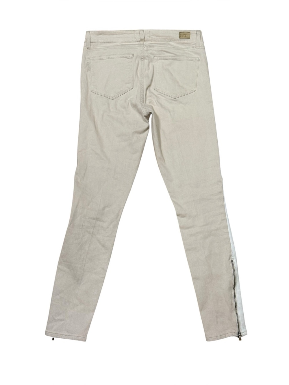 Paige Equestrian Two-Tone Skinny Jeans Ankle Zip Size 30 - Picture 4 of 12